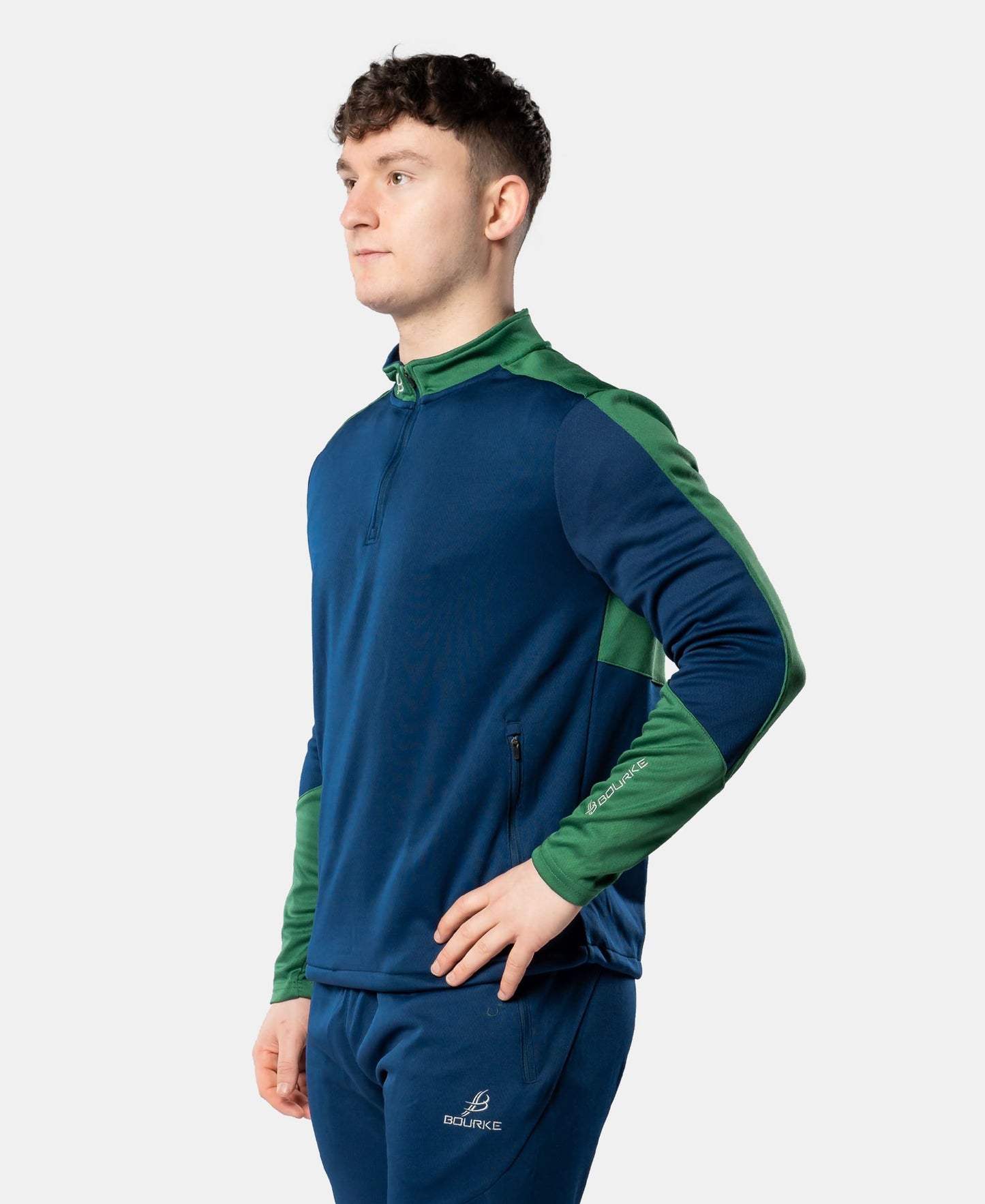 Cróga Adult Half Zip (Navy/Green)