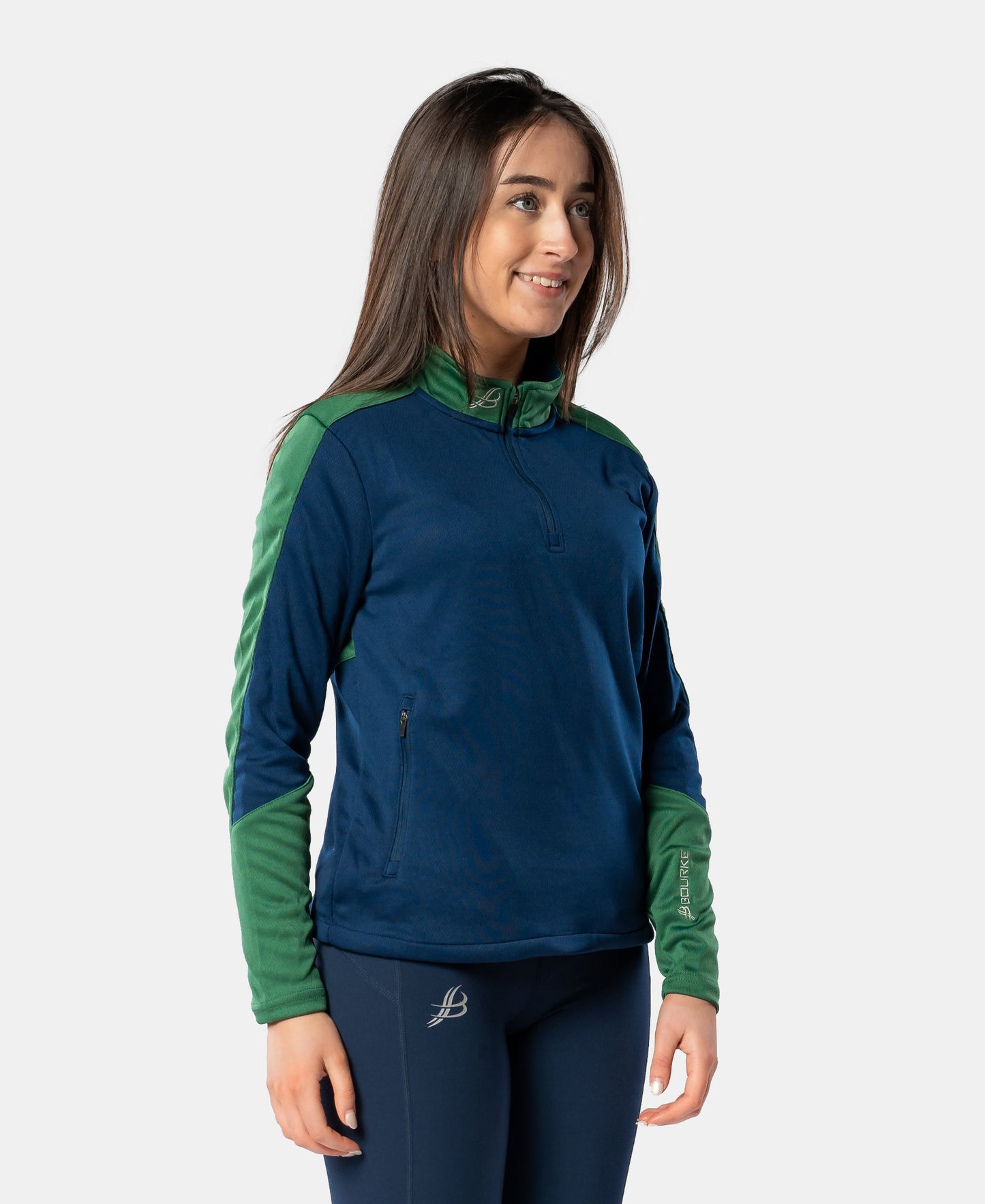 Cróga Adult Half Zip (Navy/Green)