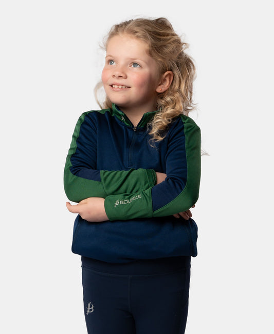 Cróga Kids Half Zip (Navy/Green)