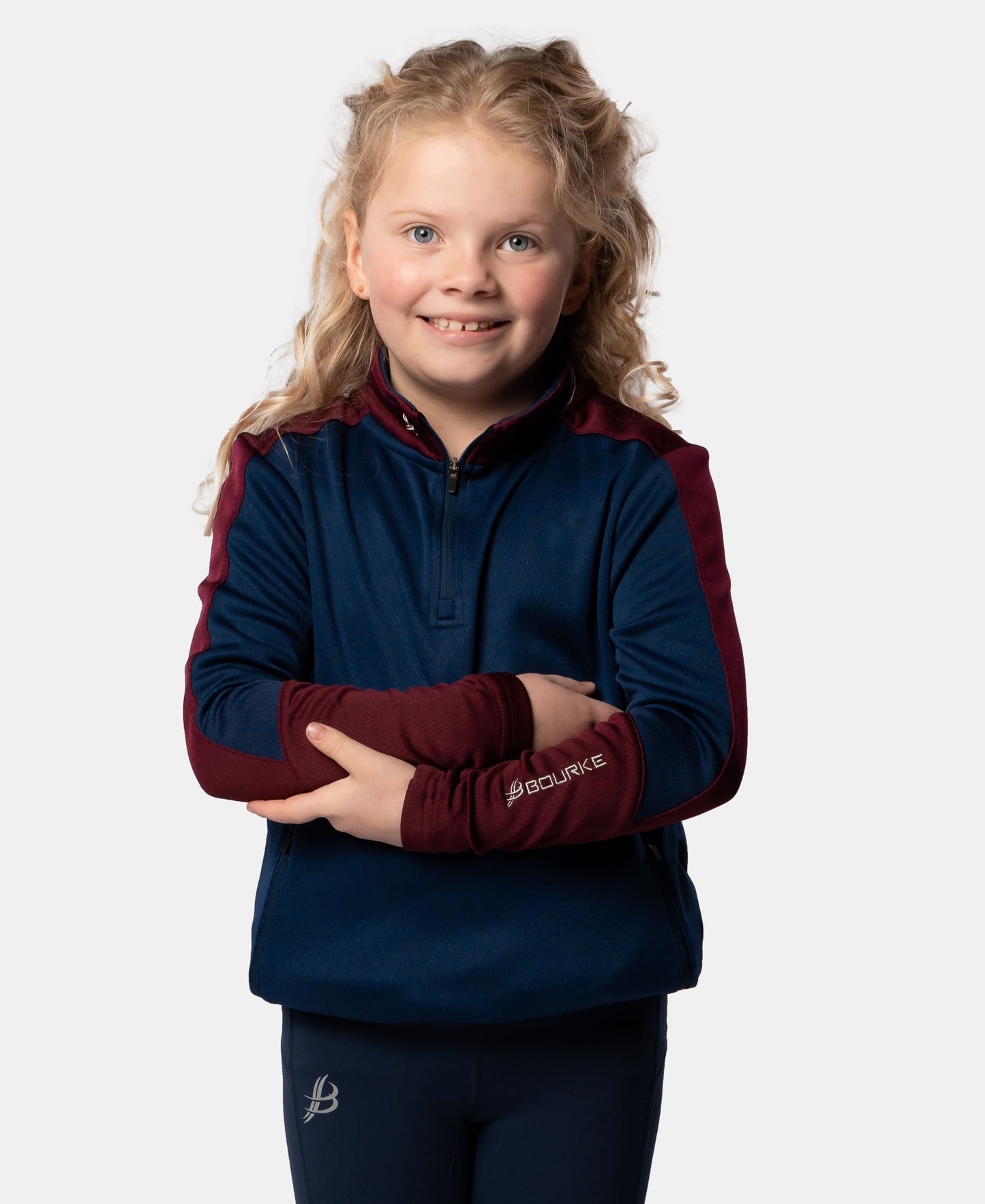 Cróga Kids Half Zip (Navy/Maroon)