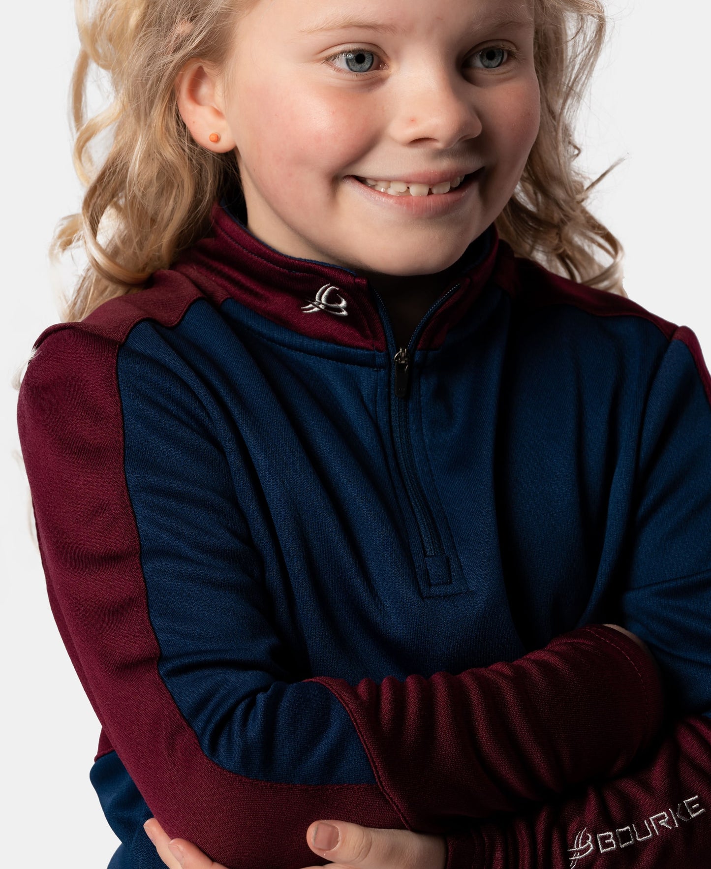 Cróga Kids Half Zip (Navy/Maroon)