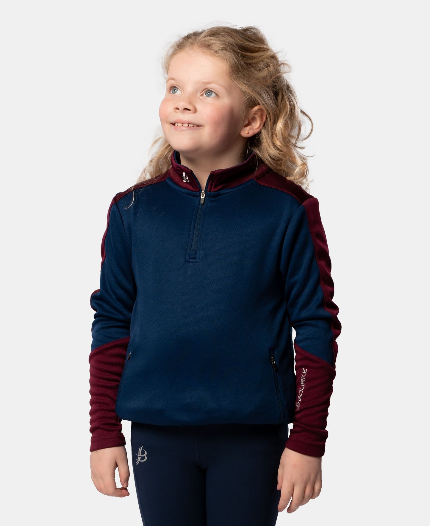 Cróga Kids Half Zip (Navy/Maroon)