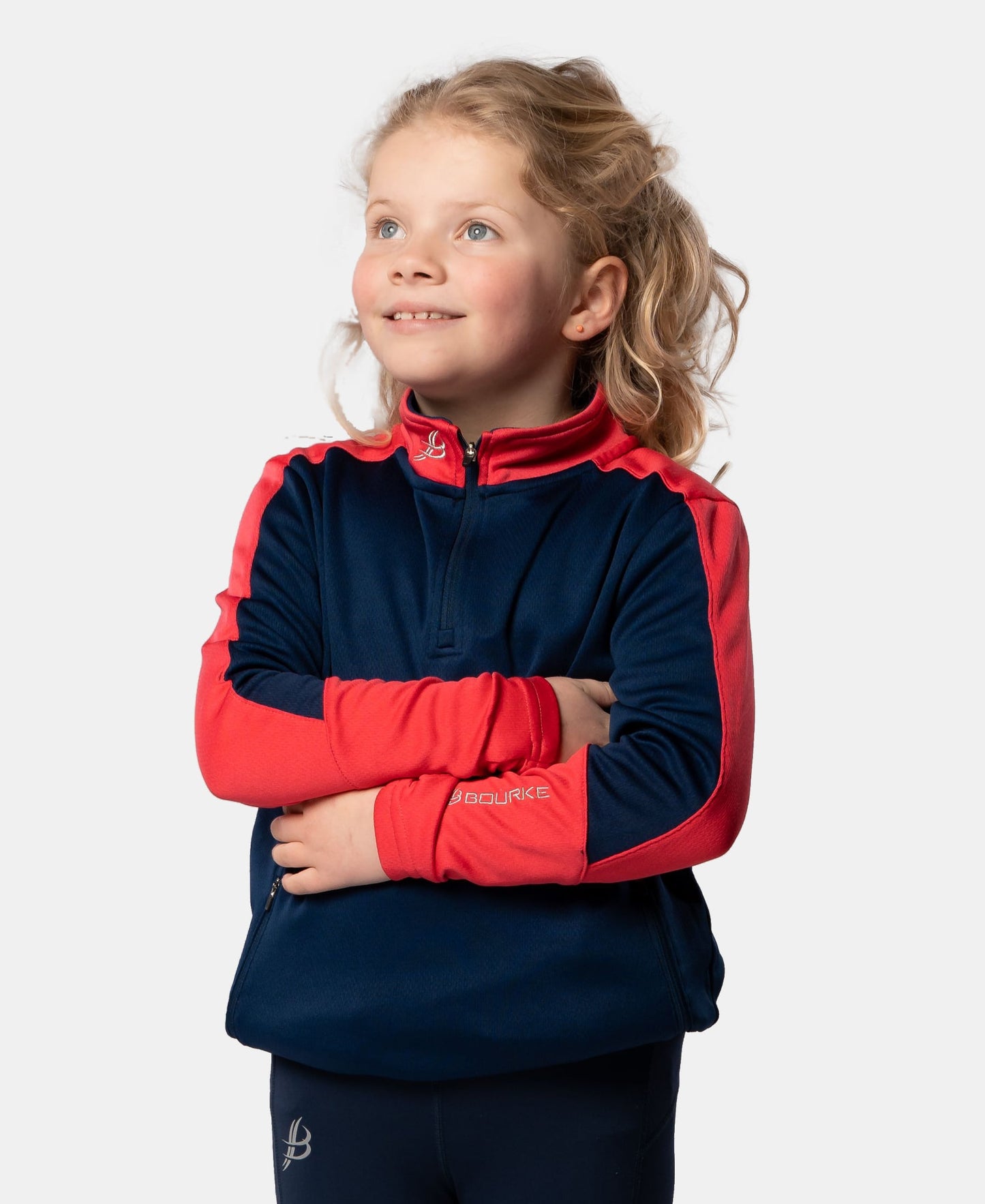 Cróga Kids Half Zip (Navy/Pink)