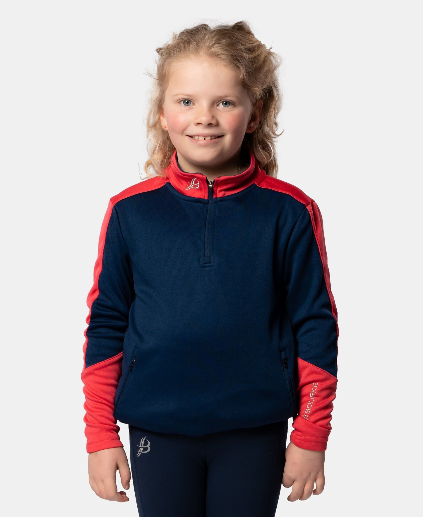 Cróga Kids Half Zip (Navy/Pink)