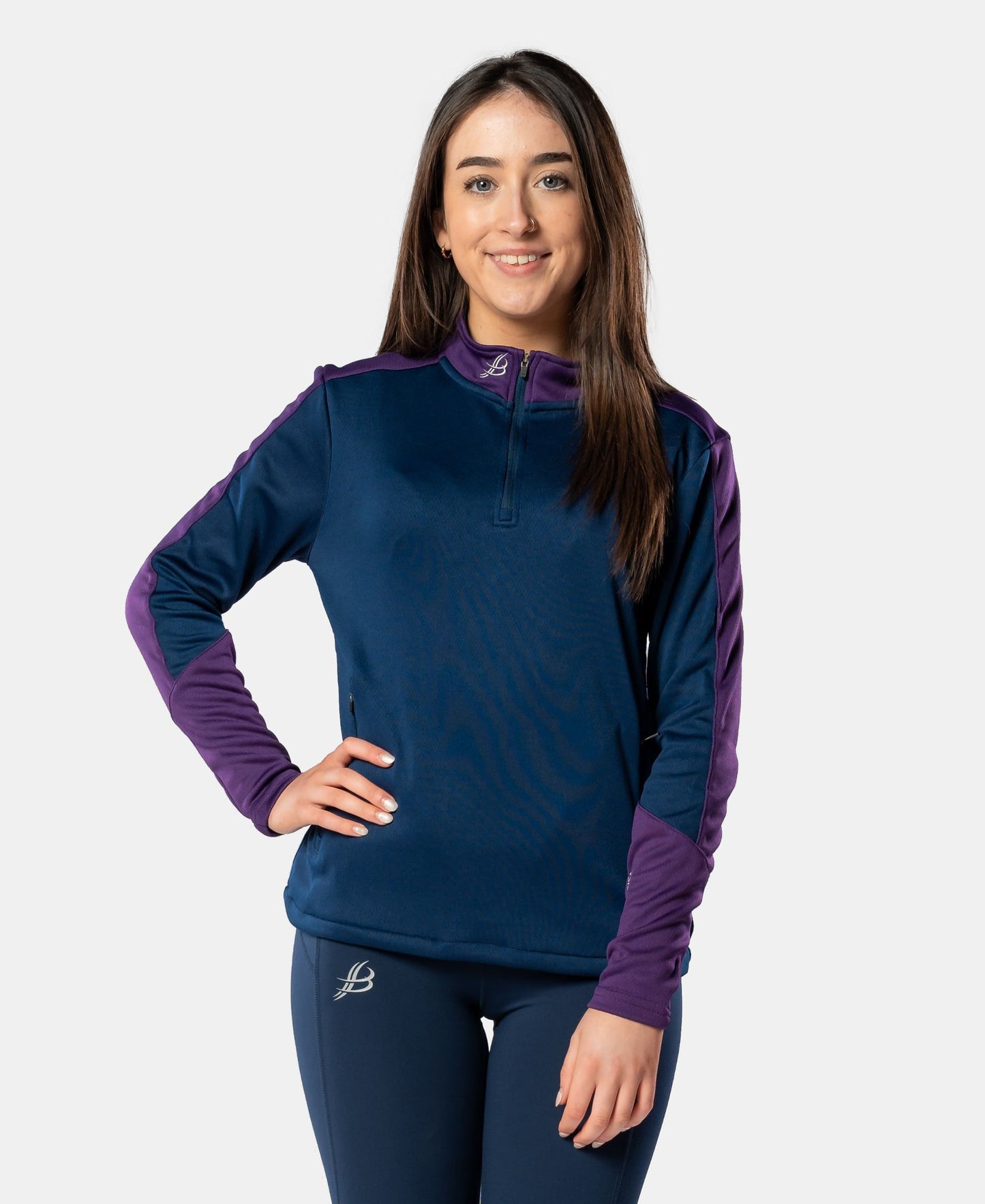 Cróga Adult Half Zip (Navy/Purple)