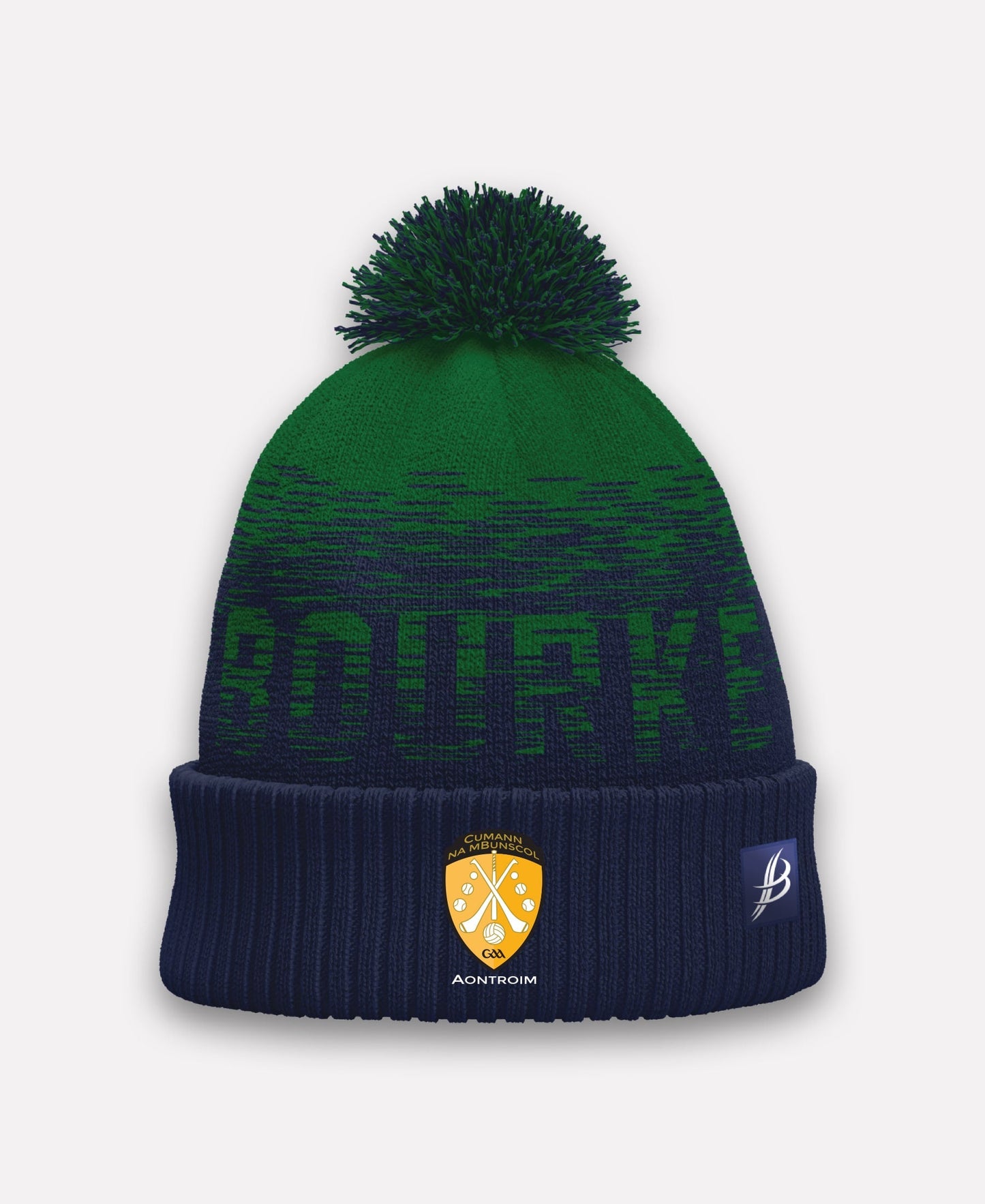 Cumann na mBunscol Antrim TACA Fleece Lined Bobble Hat (Green/Navy)