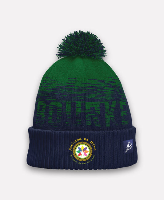 Gaelscoil na Móna TACA Fleece Lined Bobble Hat (Green/Navy)