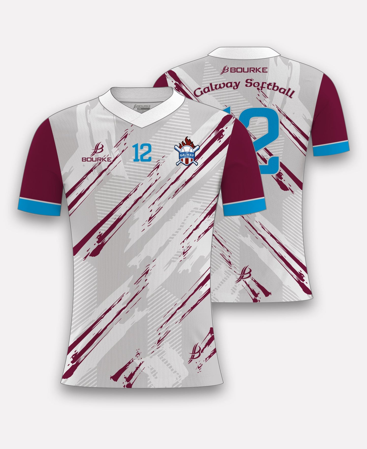 Galway Softball Jersey (White/Maroon)