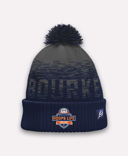 Hoops Life Basketball TACA Fleece Lined Bobble Hat (Grey/Navy)