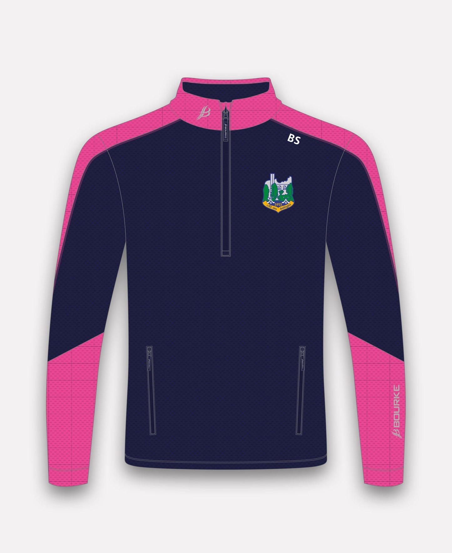 Kiladangan Juvenile GAA Croga Half Zip (Navy/Pink)