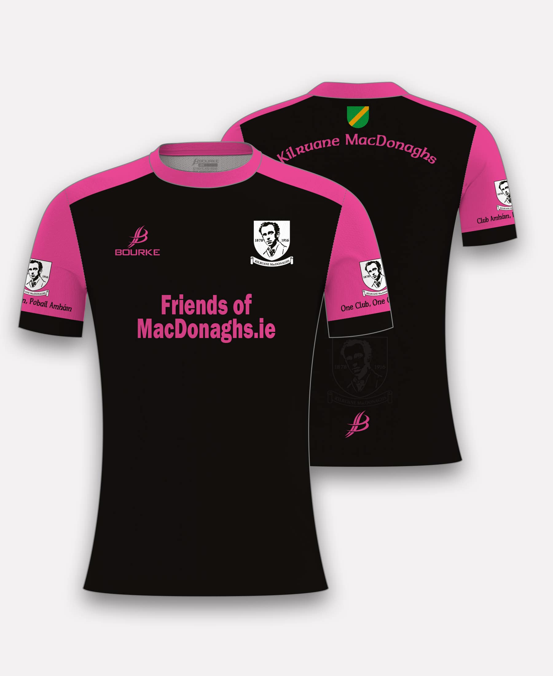 Kilruane MacDonaghs GAA Friends Jersey (Black/Pink)