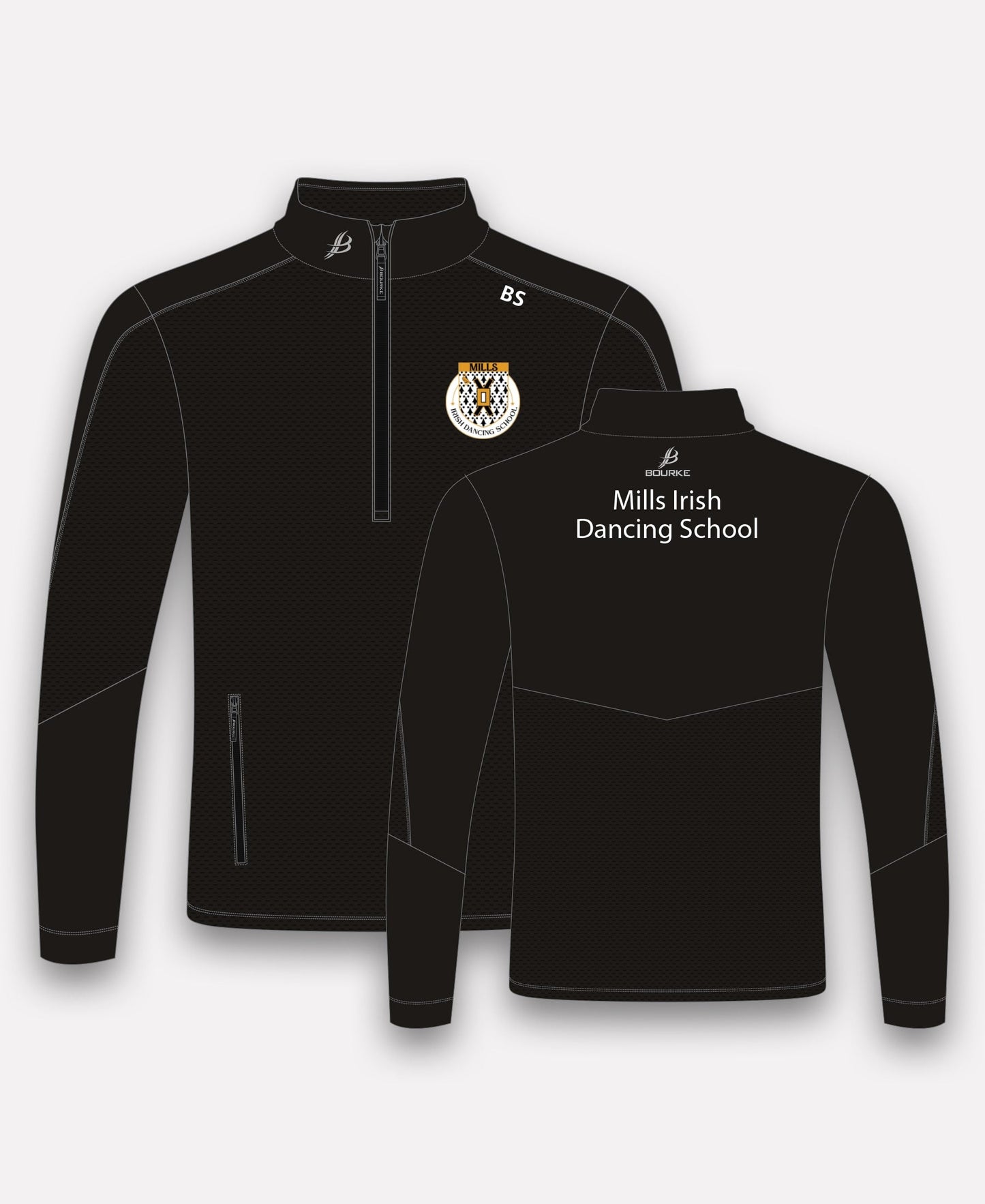 Mills Irish Dancing Croga Half Zip (Black)