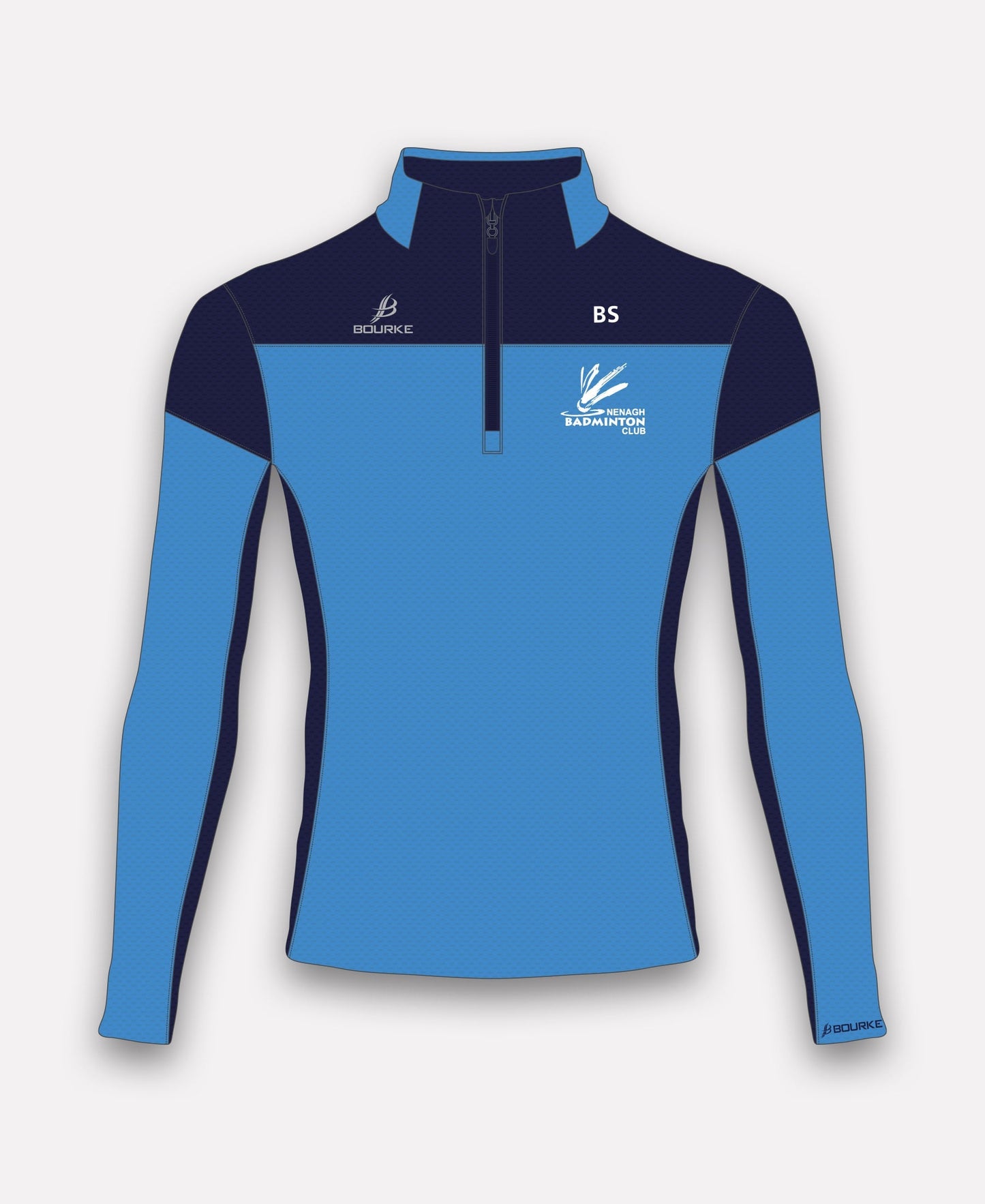 Nenagh Badminton Club TACA Half Zip (Sky/Navy)