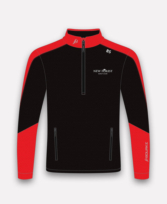 New Forest Golf Club Croga Half Zip (Black/Red)