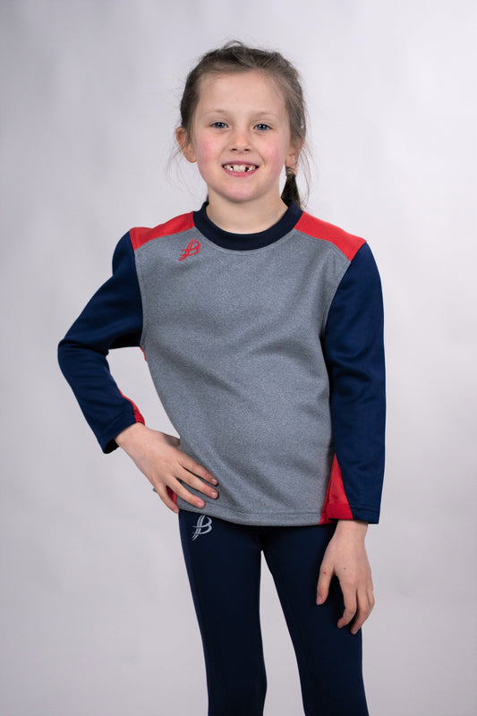 BUA20 Kids Crew Neck (Red & Navy)