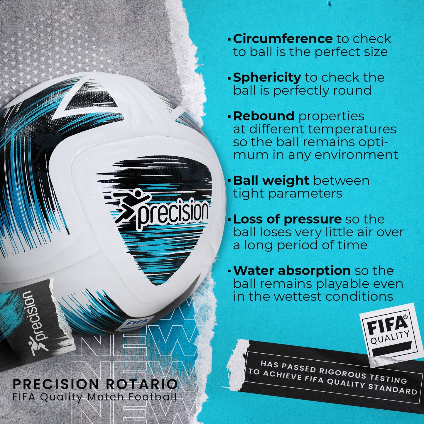 Precision Rotario FIFA Quality Pro Match Football Size 3, 4 & 5