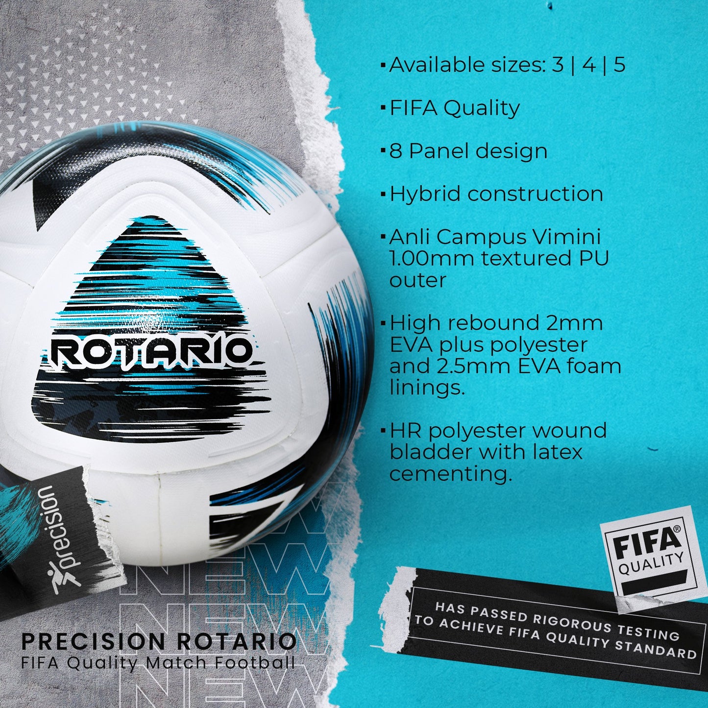 Precision Rotario FIFA Quality Pro Match Football Size 3, 4 & 5