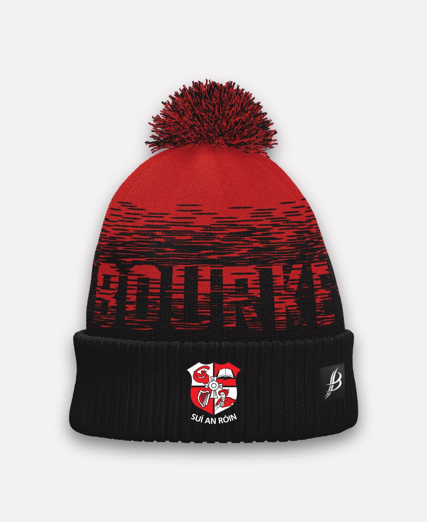 Shinrone GAA TACA Fleece Lined Bobble Hat (Black/Red)