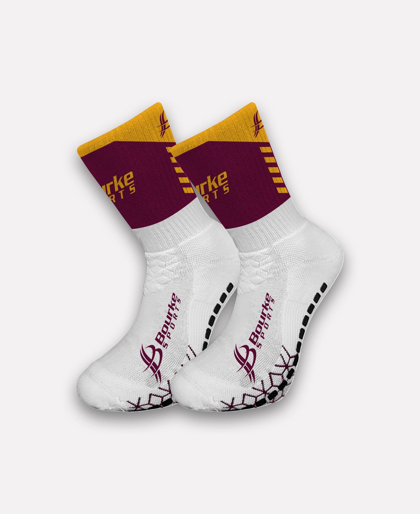 Holy Evangelists' PS Belfast  Miniz Chevron Socks (Maroon/Amber)