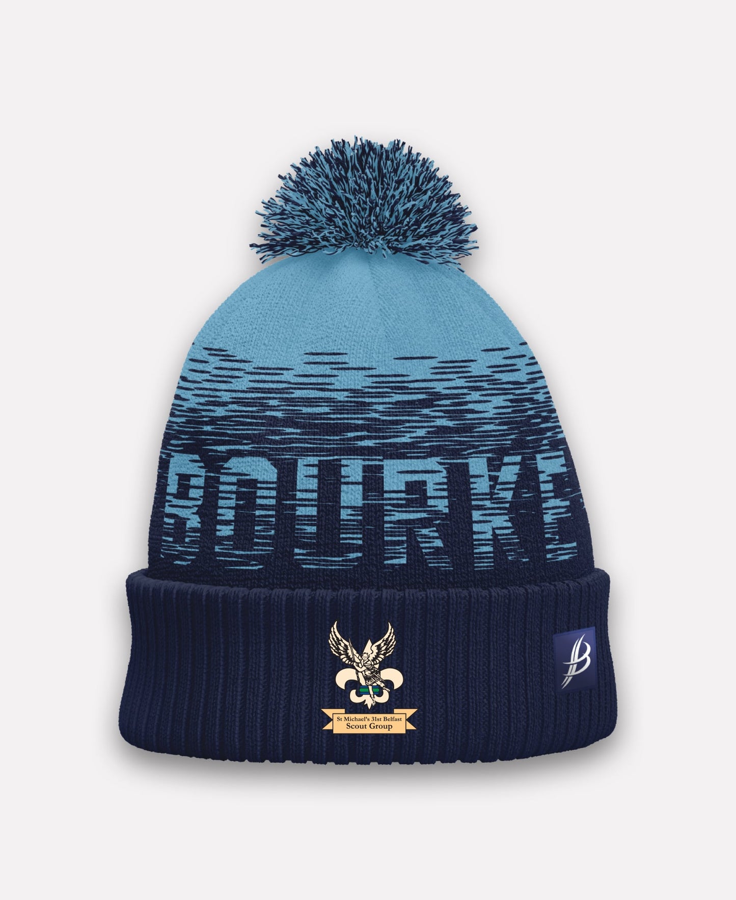 St Michael's Scouts TACA Fleece Lined Bobble Hat (Sky/Navy)