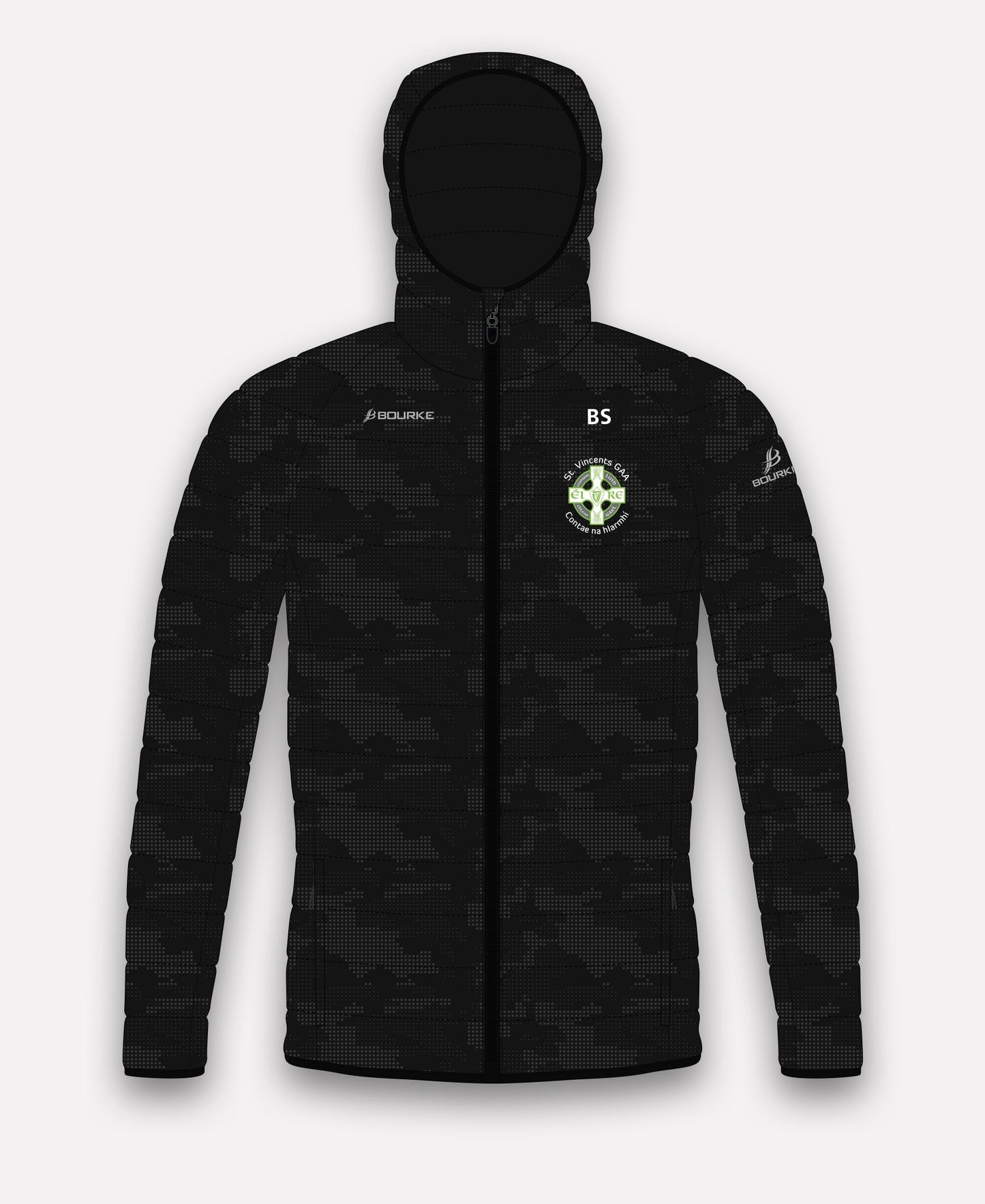 St Vincents Westmeath GAA Reflective Camo Jacket (Black)