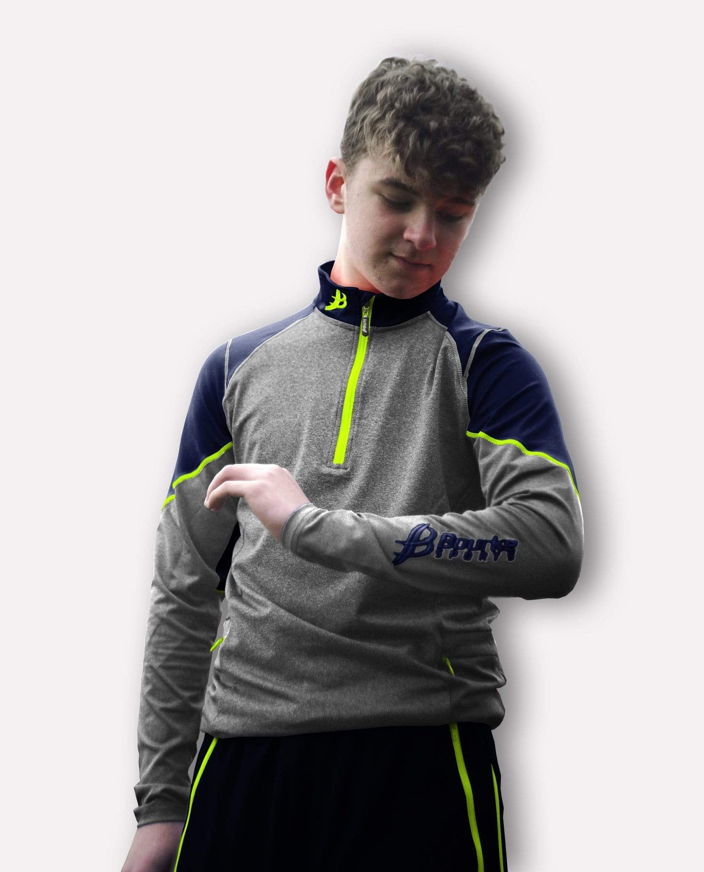 ULTRA Kids Half Zip (Grey/Navy/Luminous)