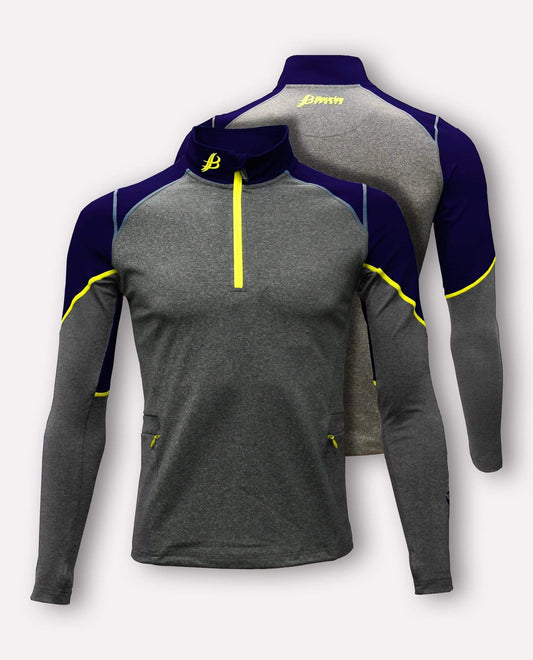 ULTRA Kids Half Zip (Grey/Navy/Luminous)