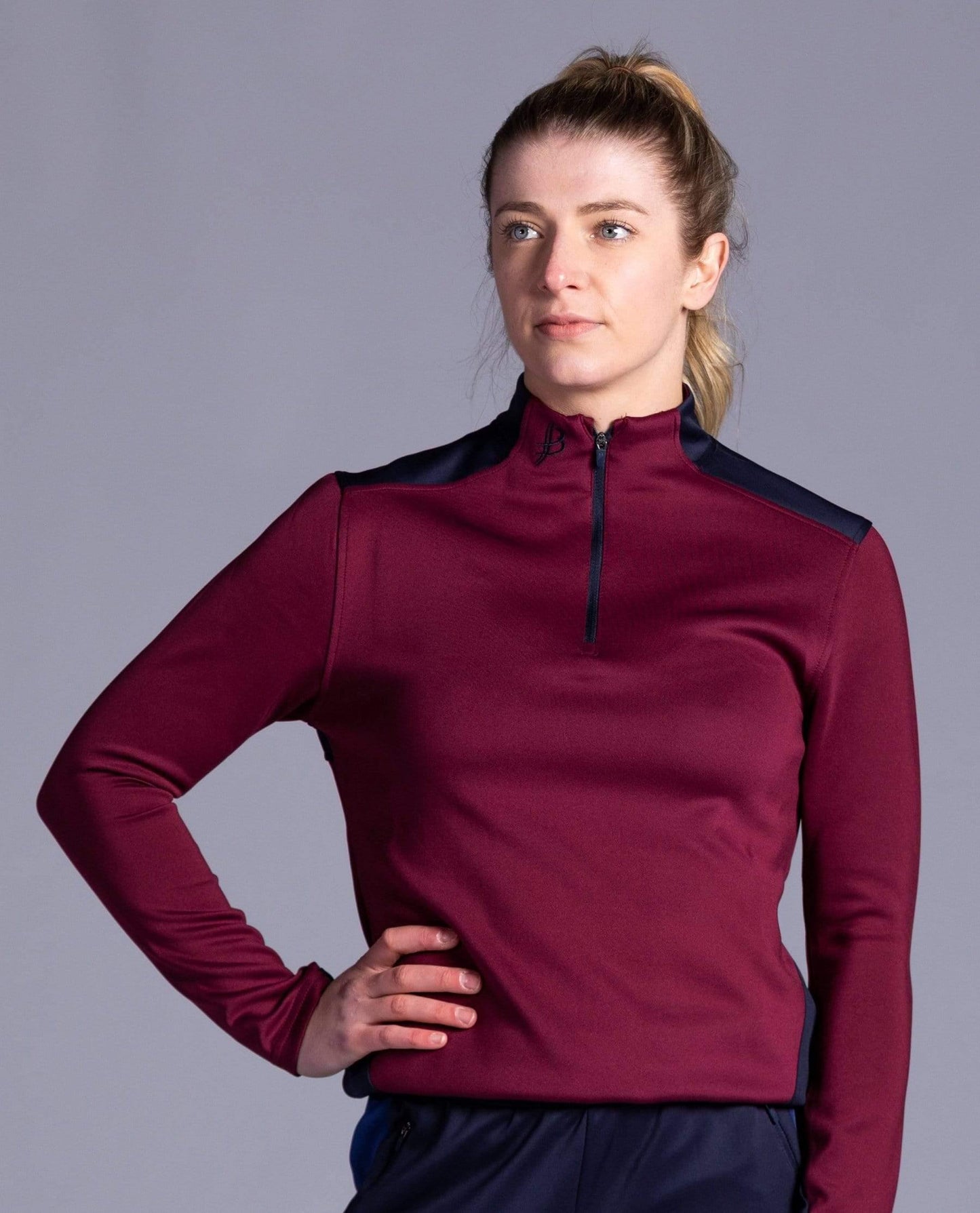 BUA20 Kids Half Zip (Maroon) - Bourke Sports Limited